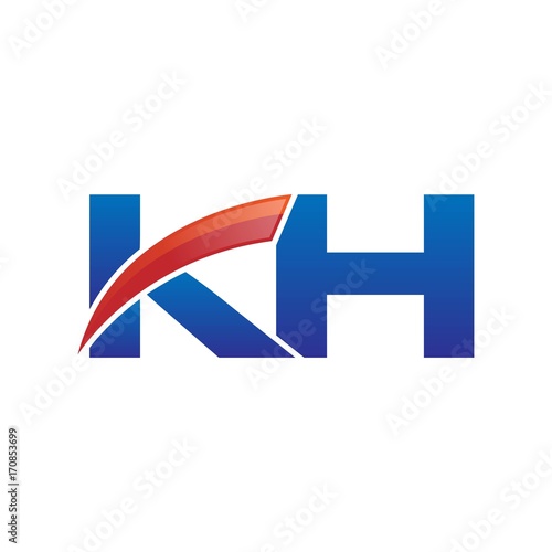 Free Download modern vector initial letters logo swoosh kh red blue - GFXLoad