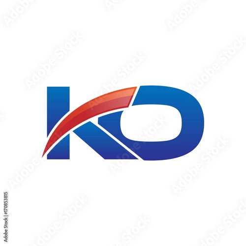 Free Download modern vector initial letters logo swoosh ko red blue - GFXLoad