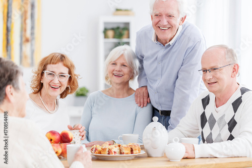 Elderly people at retirement home