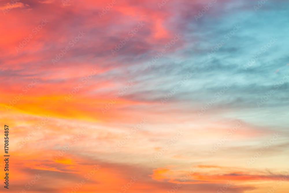 Colorful sky background in twilight.