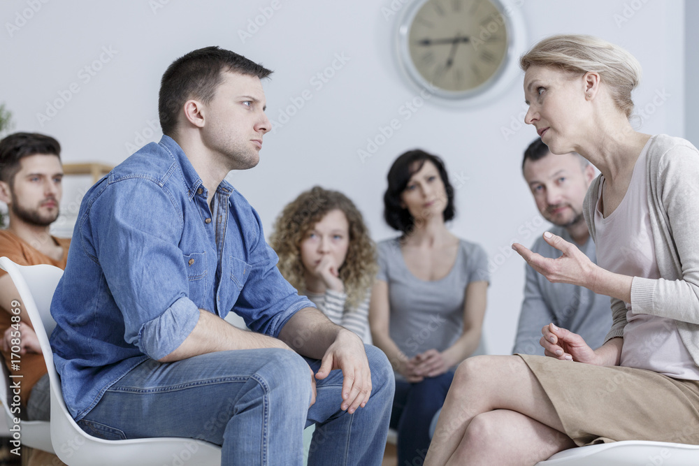 Discussion in support group Discussion in support group