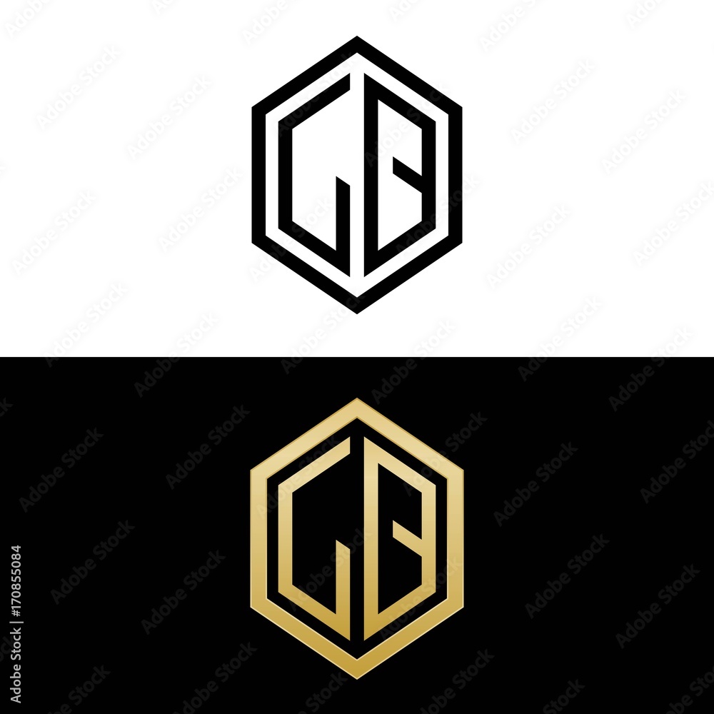 initial letters logo lq black and gold monogram hexagon shape vector initial letters logo lq black and gold monogram hexagon shape vector