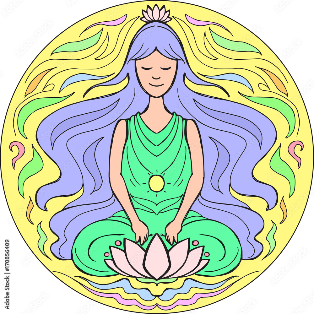 Lotus pose Mandala Lotus pose Mandala