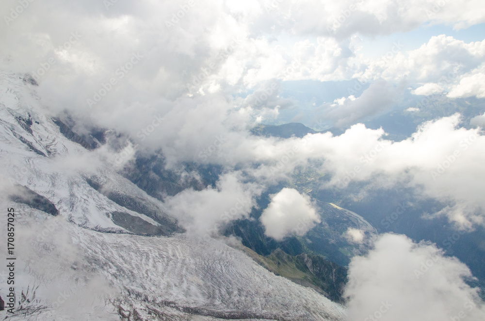 Snowy mountains in the alps