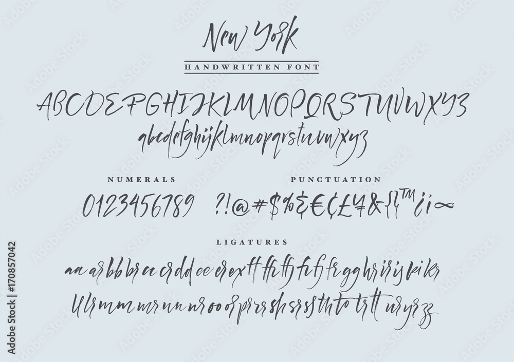 New York handwritten font. Script. 