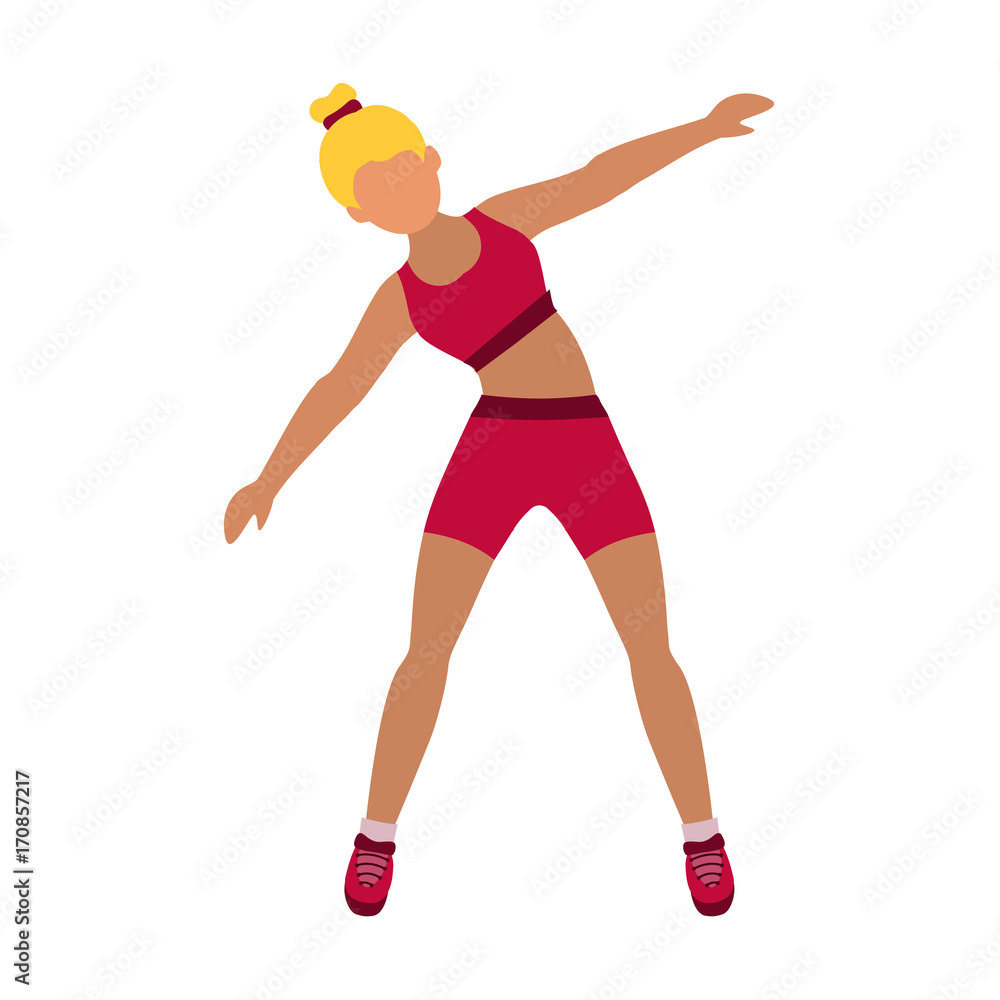 fitness girl flat icon