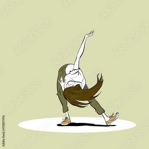 Beautiful woman dancing Charleston. Dance bow