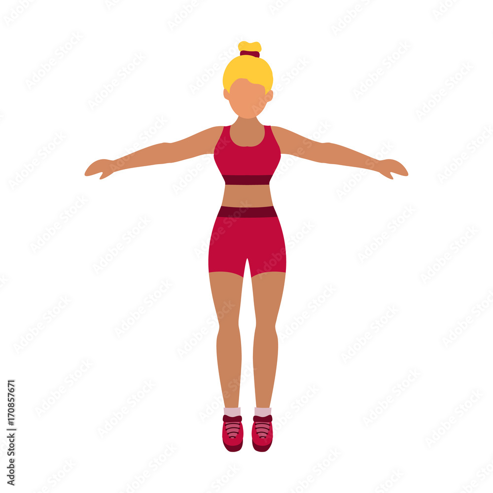 fitness girl flat icon