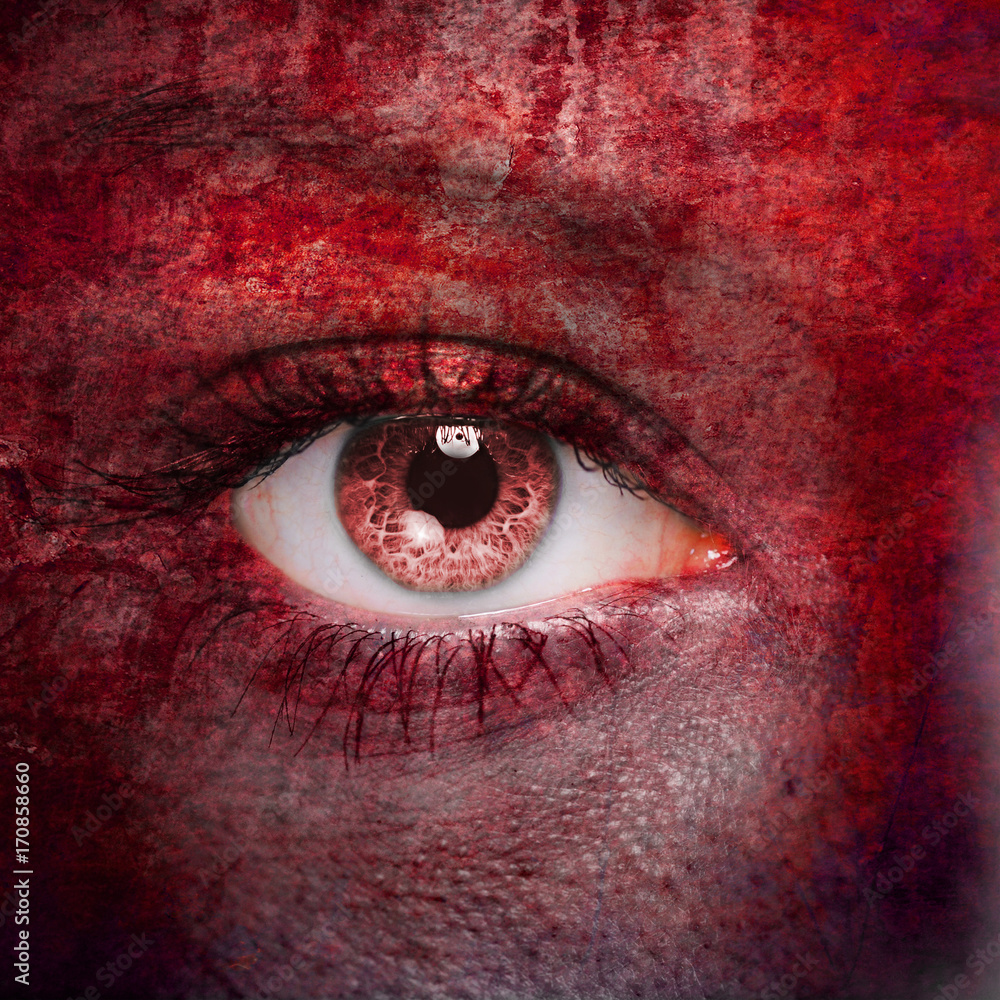 Naklejka premium Textured human face close up