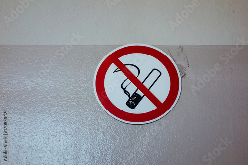 smoking forbidden sign on wall