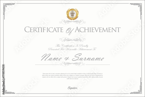 Certificate or diploma retro design template
