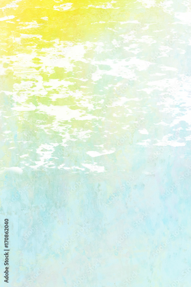 helle Pastellfarben - weiße Flecken auf hellblauer, sonnengelber Wand - Grafik Design