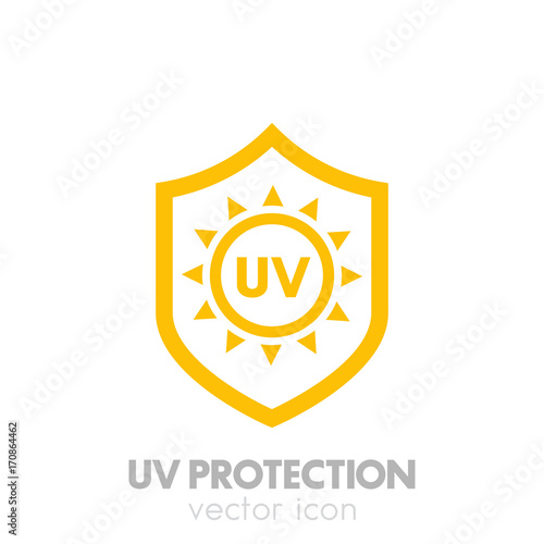 UV protection vector icon on white