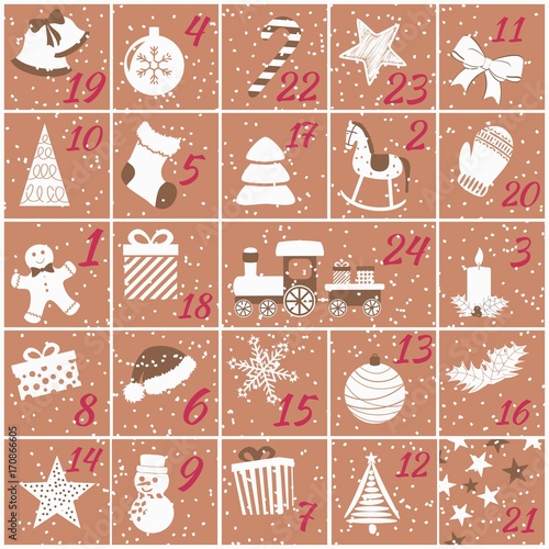 Adventskalender mit 24 Türchen für Kinder
