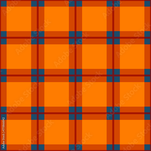 Orange Red Blue Tartan Seam...