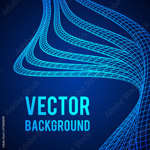 Low poly vein or wire wireframe mesh background. Scinece and tech vector illustration.