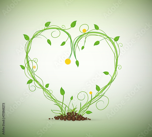 green sprout in the heat composition,