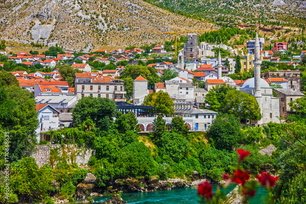 Fototapeta premium Mostar old town view in Bosnia and Herzegovina