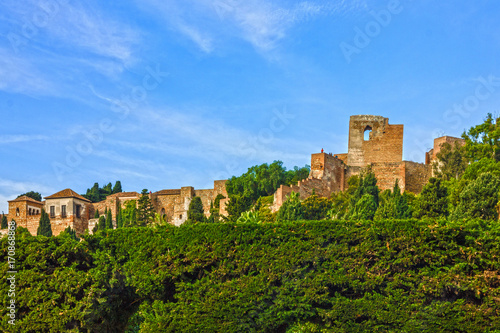 Malaga fortress  Spain  Gibralfaro Castle architecture