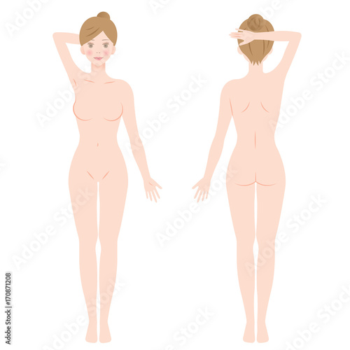 女性　裸　全身