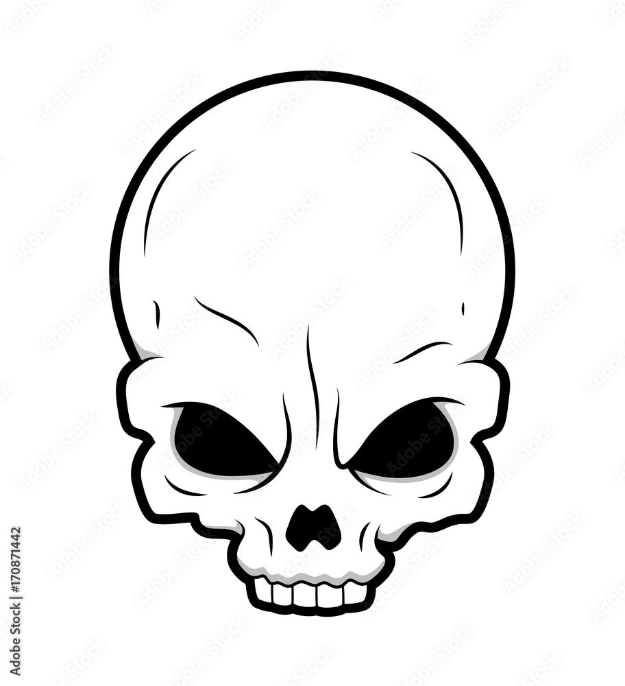 Fototapeta premium Scary Skull Face Vector Shape