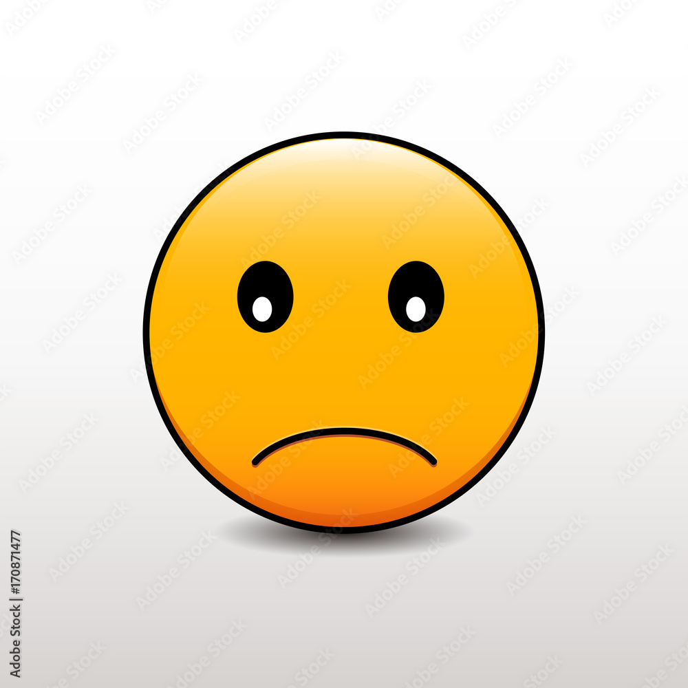 Emoticon with a sad face. Vector emoji smiley Emoticon with a sad face. Vector emoji smiley