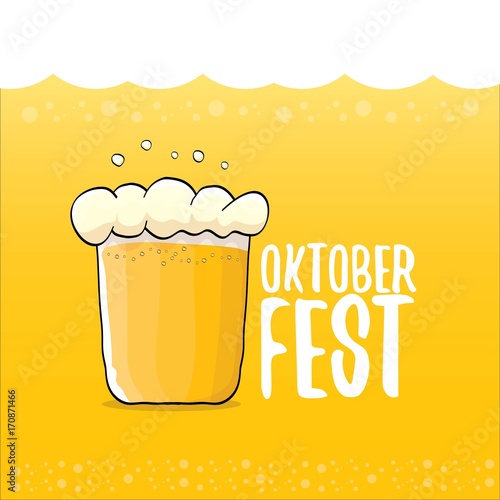 vector oktoberfest vector label on orange beer