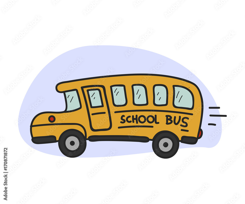 School Bus. Vector doodle illustration in eps10