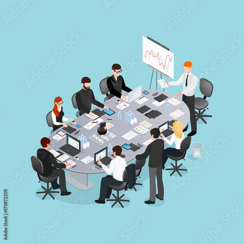 Office Conference Isometric Design