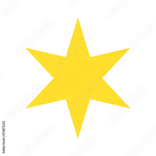 Isolated yellow gold star icon, ranking mark