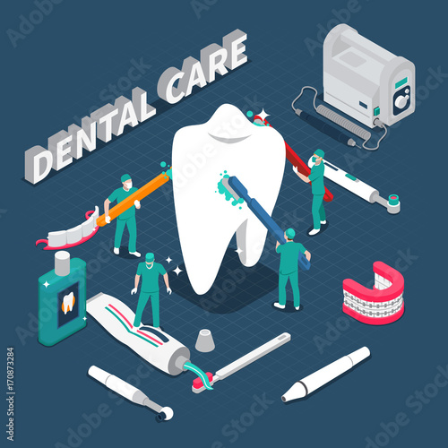 Dental Care Isometric Vector Illustration 