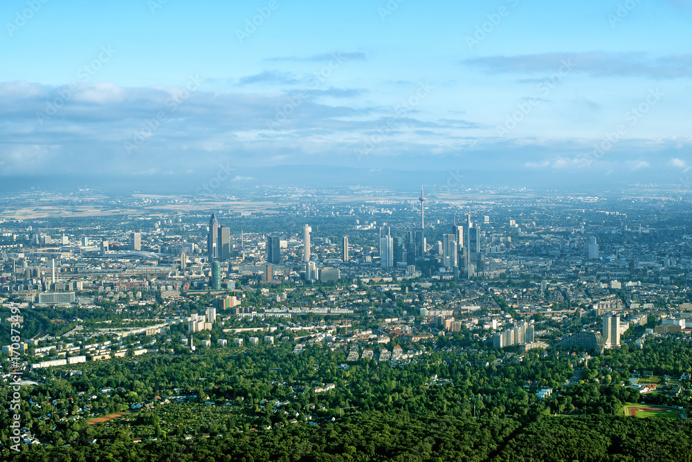 Aerial view of Frankfurt am Main, Germany.