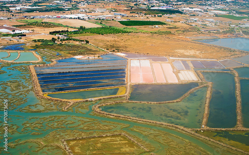 Production of sea salt in the Algarve region  Portugal.