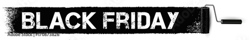 Black Friday Sale - Anstrich mit Farbroller Banner, Textur schwarz photo