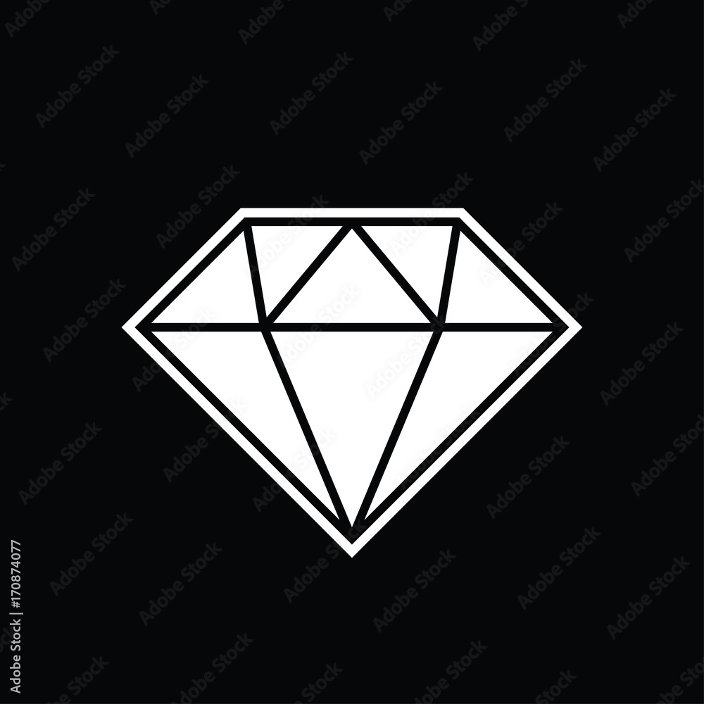 Diamond black and white vector illustration Diamond black and white vector illustration