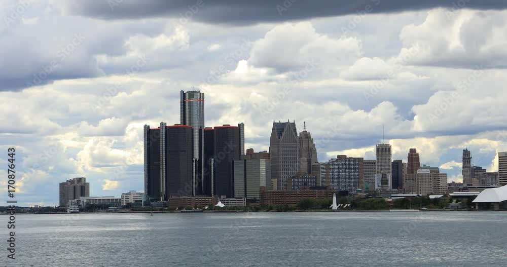 Detroit Skyline from Belle Island 4K Detroit Skyline from Belle Island 4K