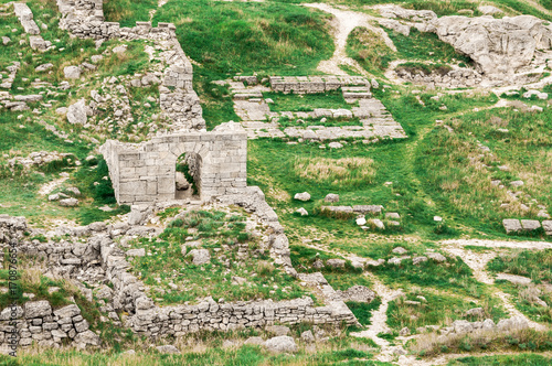 Archaeological excavations of an ancient structure. Crimea, Mith photo