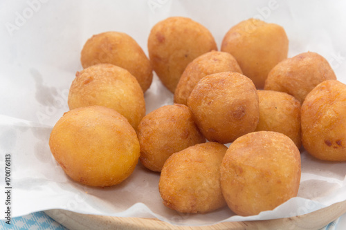 Fried Sweet Potato Balls on plate