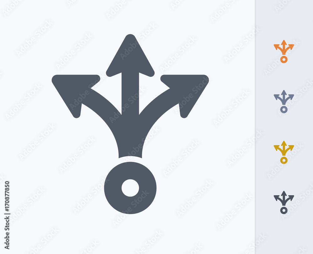 Three Way Arrow - Carbon Icons. A professional, pixel-perfect icon designed on a 32x32 pixel grid and redesigned on a 16x16 pixel grid for very small sizes. Three Way Arrow - Carbon Icons. A professional, pixel-perfect icon designed on a 32x32 pixel grid and redesigned on a 16x16 pixel grid for very small sizes.