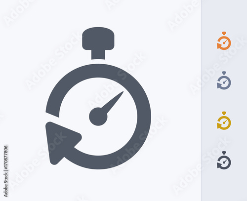 Stopwatch Reset - Carbon Icons. A professional, pixel-perfect icon designed on a 32x32 pixel grid and redesigned on a 16x16 pixel grid for very small sizes.