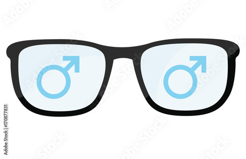 Brillengläser mit Symbol für Mann