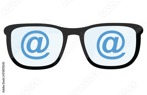 Brillengläser mit At Zeichen - Email