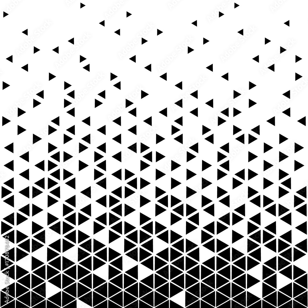 Abstract geometric vector, hipster fashion design print, halftone triangle pattern. 