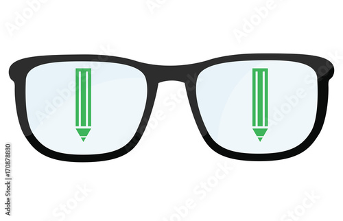 Brillengläser mit Bleistift