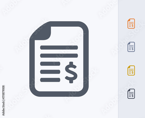 Document & Dollar Sign - Carbon Icons. A professional, pixel-perfect icon designed on a 32x32 pixel grid and redesigned on a 16x16 pixel grid for very small sizes. © micromaniac86