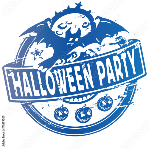 Stempel mit Federmaus und Halloween-Party