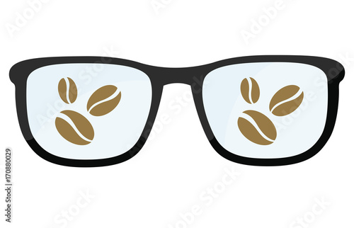 Brillengläser mit Kaffeebohnen
