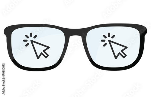 Brillengläser mit Mauszeiger klick