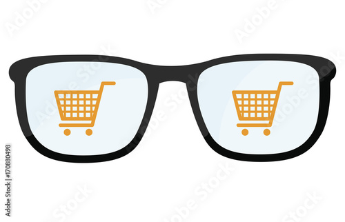 Brillengläser mit Einkaufswagen - Shop