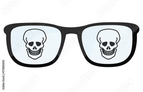 Brillengläser mit Totenkopf
